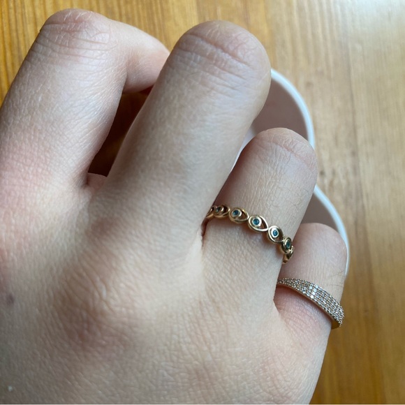 Pandora 14k solid gold ring with blue topaz size 52 (retired Australia exclusive - Picture 3 of 4